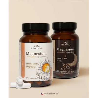 Herbs Energy Magnesium Hořčík Ranní 60 kapslí + Magnesium Hořčík Večerní 60 kapslí