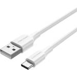 Vention USB-A 2.0/M - USB-C/M, 1m, (3A, бял), кабел