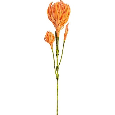 Jiřina se třemi květy oranžová, 100 cm