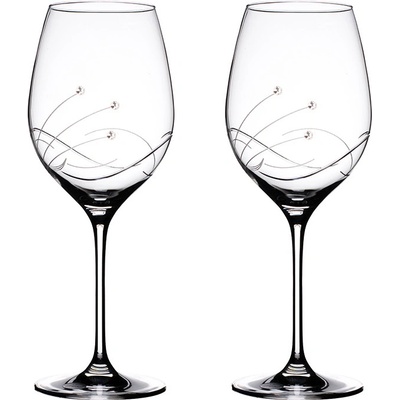 BOHEMIA CRYSTAL Sklenice na bílé víno přátelská souprava Kathe Swarovski 2 x 400 ml