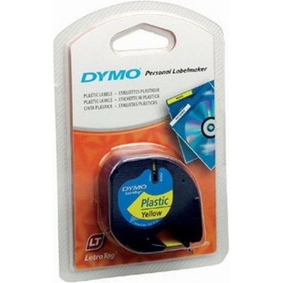 Páska Dymo 12mm 59423, LetraTag žltá plastová