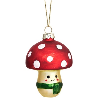 Sass & Belle Happy Mushroom vánoční ozdoba červená