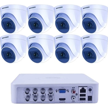 HIKVISION 8 Камери 5MP Full HD Система с 20m IR Turret и 8CH AcuSense DVR 2TB (ZK82320W)