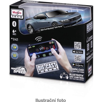 Maisto RC DIECAST METAL so svetlami 24 GHz USB XTR Bluetooth 5.0 assort 1:41