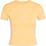 adidas Дамска тениска adidas Women's 3-Stripes SJ Baby Tee T-shirt - Semi Ice Tangerine / St Tropic Bloom (916-6782-0213)