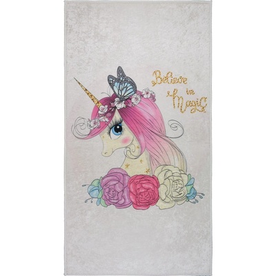Vitaus Детски килим подходящ за пране в цвят слонова кост 100x160 cm Cute Unicorn - Vitaus (KRN-KID-2011-100x160)