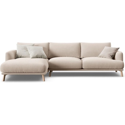 Micadoni Бежов кадифен ъглов диван (ляв ъгъл) Naomi - Micadoni (MIC_LC_44_F1_NAOMI1)