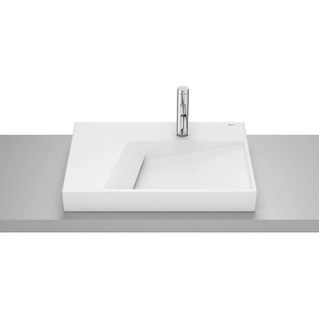 Roca Умивалник за монтаж върху плот с отвор за смесител, Horizon-G, 600 x 420 x 80mm, matt white (A32727662B)