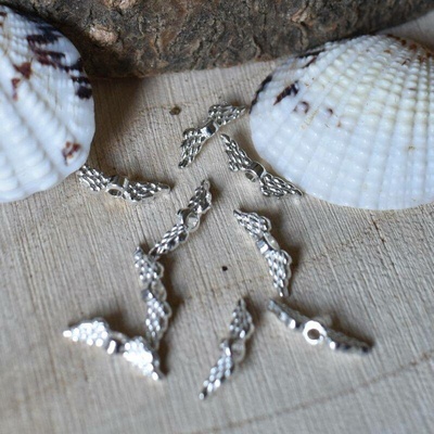 .Malinká andělská křídla 12x3mm - stříbrná 100 ks