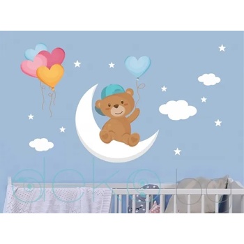 Image 1 of Мече момченце с балонче върху луна - комплект (1585)