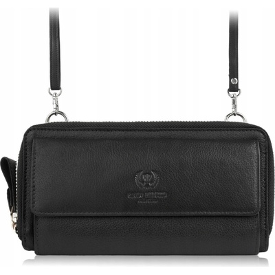 Paolo Peruzzi listová kabelka prírodná koža čierna