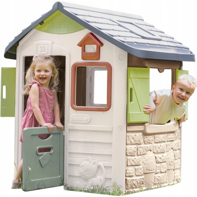 Smoby Domček s kŕmidlom pre vtáčiky Jura Lodge Playhouse Life rozšíriteľný 2 dvere a 2 okná s okenicami