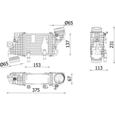 Chladič plniaceho vzduchu MAHLE ORIGINAL CI 663 000P (CI663000P)