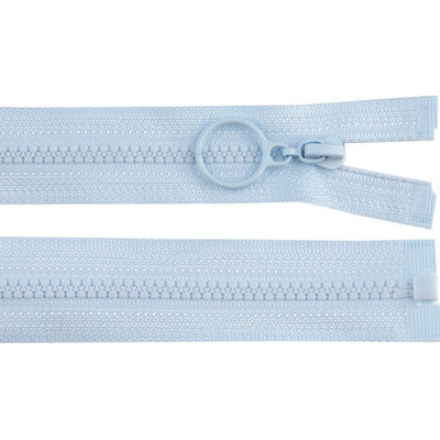 Kostěný zip 4 mm dělitelný s kroužkem délka 60 cm - 185 modrá pomněnková