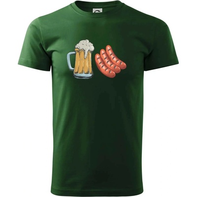 Pivo a klobása tričko fľaškovozelená