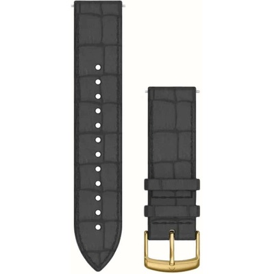 Garmin Каишка Garmin - QR Leather, Venu/vivomove, 20 mm, Black/Gold PVD (010-12691-0C)