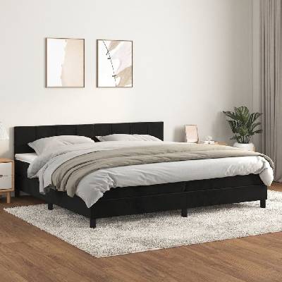 Petrashop 3141325 boxspring postel s matrací černá samet