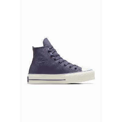 Kožené kecky Converse Chuck Taylor All Star Lift dámské, fialová barva, A11159C EUR 37