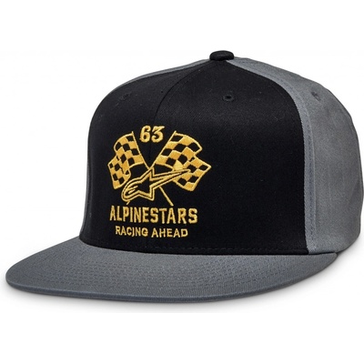 ALPINESTARS DOUBLE CHECK FLATBILL HAT černá/tmavá šedá/žlutá