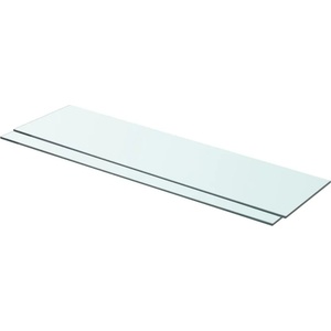 vidaXL Рафтове, 2 бр, панели прозрачно стъкло, 80x20 см (3051574)