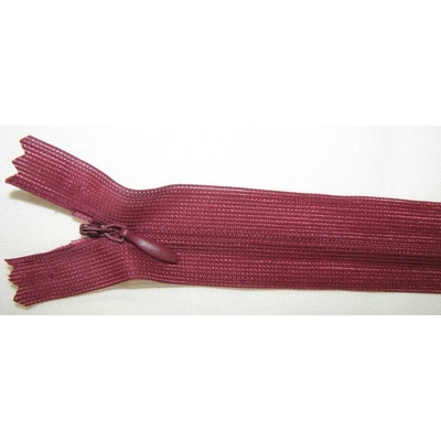Zips krytý nedeliteľný 16cm tmavo bordový