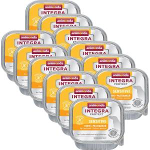 Animonda INTEGRA Protect кучета Sensitive Пиле + пащърнак 12 x 150 г