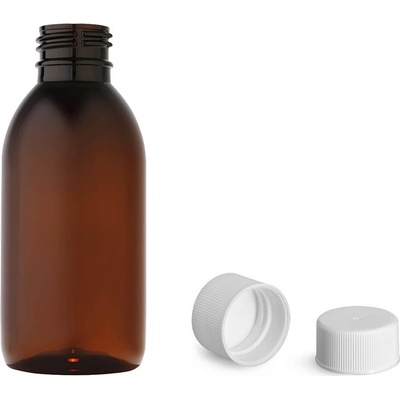 Luna Skleněná lékovka s bílým uzávěrem s pojistkou 150 ml