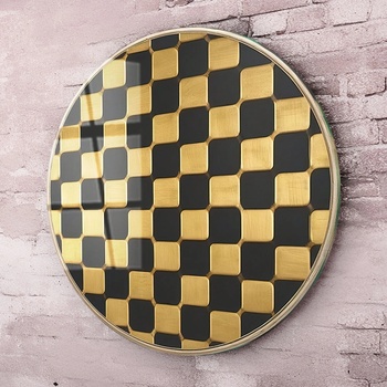 Art gift Кръгло стъклено пано - Шахматно Поле