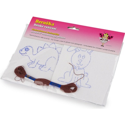 Stoklasa Detské vyšívanie s predtlačeným motívom 2 ks Dinoaurus a zajac