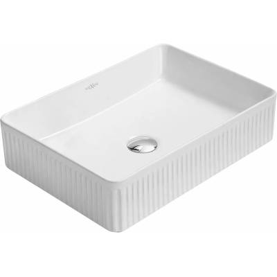 Mexen Grovo рифована мивка за плот 50 x 34 см, бяла - 22305000 (22305000)