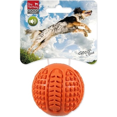 Dog Fantasy míček guma pískací oranžová 6,3 cm