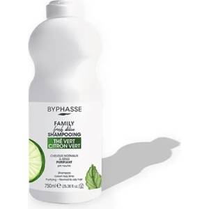 BYPHASSE Family Fresh Délice Green Tea & Lime Shampoo 750ml - шампоан за нормална към мазна коса