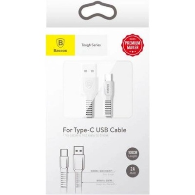 Baseus Kабел Baseus Tough Series, Type-C, 2А, 1m, бял (CATZY-B02)
