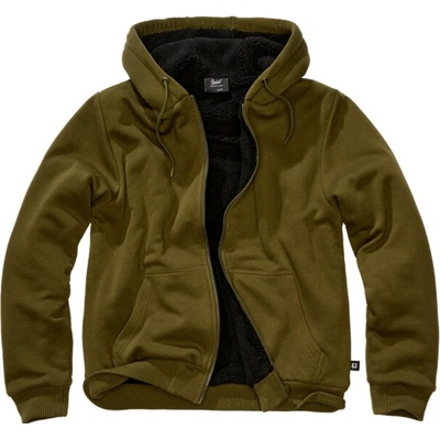 Brandit mikina s teplou podšívkou SweatJacket Teddylining olivová