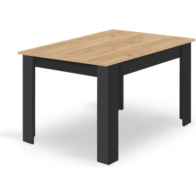 Textilomanie Jedálenský stôl MADO čierny s doskou v dekore dub artisan 120 x 80 cm