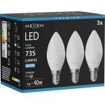 Mexen Nova 3x LED крушка E14, C37, 7W, Студена - 6500K, 735 lm - L102-E14-0765-01x03 (L102-E14-0765-01x03)