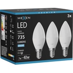 Mexen Nova 3x LED крушка E14, C37, 7W, Студена - 6500K, 735 lm - L102-E14-0765-01x03 (L102-E14-0765-01x03)