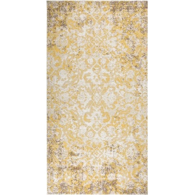 vidaXL Външен килим, плоскотъкан, 80x150 см, жълт (317042)