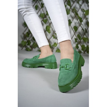 Riccon Дамски велурени лоуфъри 0012910 - Зелени #402643 (402643_Зелен)