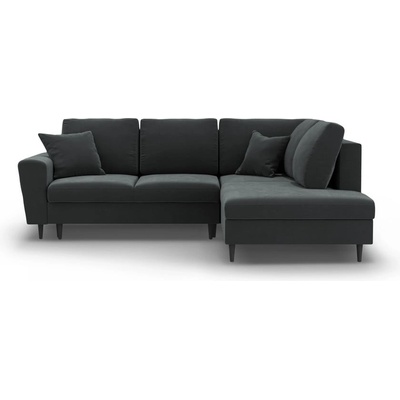 Cosmopolitan Design Тъмносив кадифен разтегателен ъглов диван с място за съхранение (десен ъгъл/L форма) Kyoto - Cosmopolitan Design (COS_RCF_L_2_F1_KYOTO9)