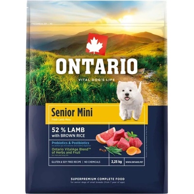 ONTARIO Senior Mini Lamb & Brown Rice 2, 25 кг
