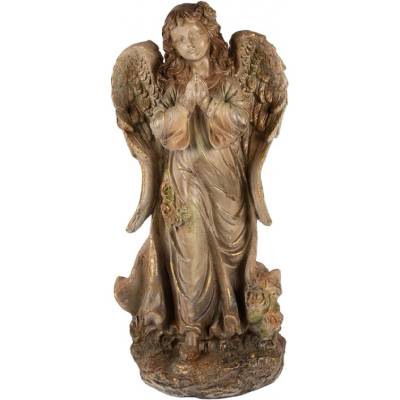 Clayre & Eef Béžová keramická dekorativní figurka anděl – 38x27x79 cm