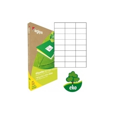 Etikety univerzálne recyklované 70x37mm Agipa A4 100 hárkov