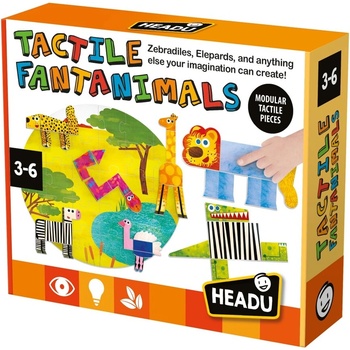 Headu Образователен пъзел, Headu, Тактилни животни, 40 части (HMU57847)