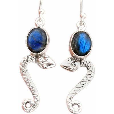 Nefertitis Labradorit náušnice stříbro Ag 925 46630 NF56971 - 2,8 cm, 4,5 g