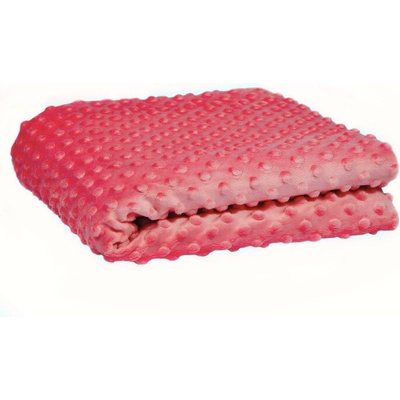 Látka minky puntík, 380 g/m², šíře 160 cm, metráž, koralová