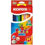 Kores Комплект цветни моливи, триъгълни, джъмбо, KORES "Kolores Jumbo", 24 различни цвята 93524 (93524)