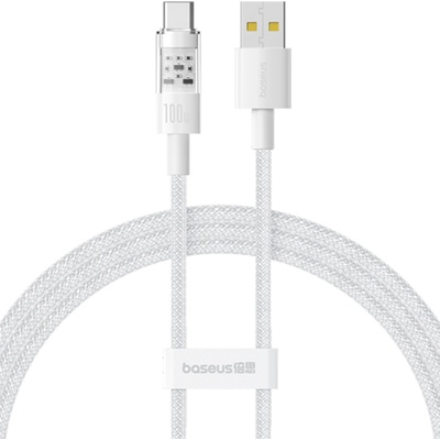 Baseus USB към Type-C кабел, Супер бързо зареждане 100W, 1m - Baseus Gem (P103737300222211-00) - Moon White