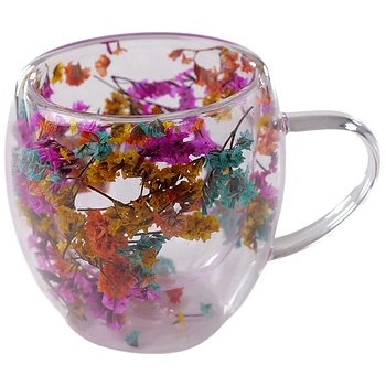 CupHup Стъклена термо чаша CupHup Passion Flower, Двойно дъно, Freesia (02-12)