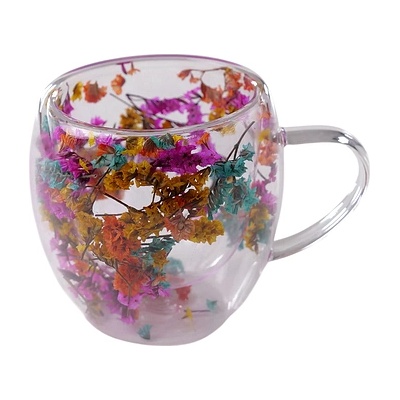 CupHup Стъклена термо чаша CupHup Passion Flower, Двойно дъно, Freesia (02-12)